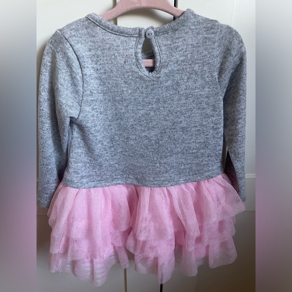 18 month grey sweater with pink ribbons and tutu bottom - Picture 2 of 2